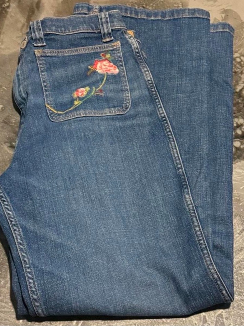 Polo Ralph Lauren Womens Jenn Flare Jeans High Waist Embroidered Size 14w or 32R - Picture 5 of 10
